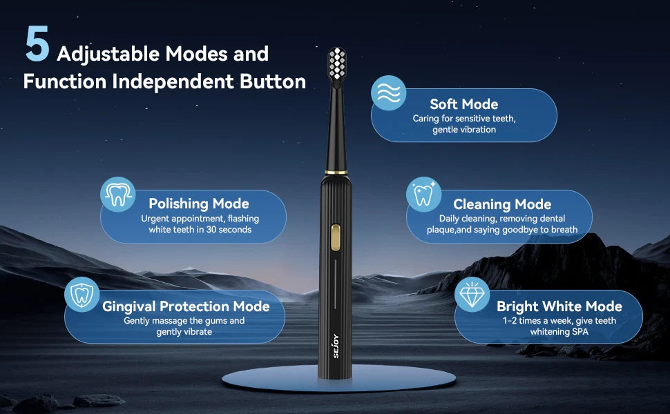 5 Modes Electric Toothbrush Rechargeable